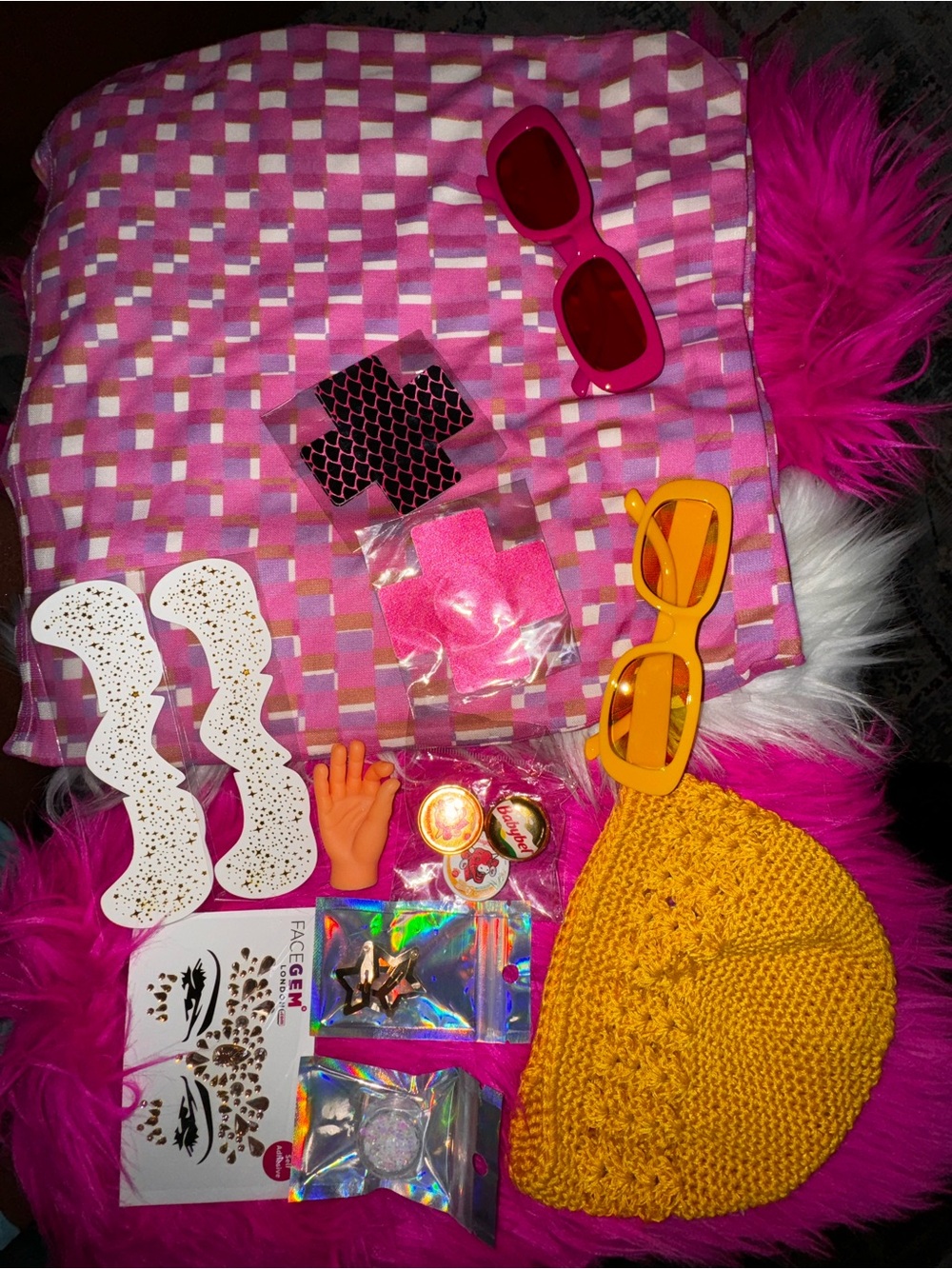 13 pc xs rave festival skirt + accessories bundle